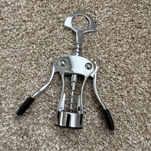 Crate&Barrel Silver and Black Corkscrew